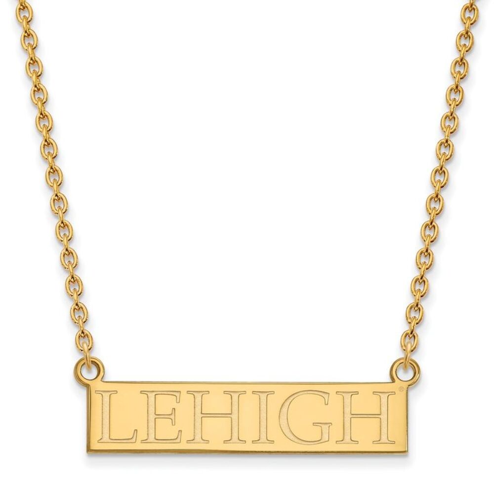 14k Gold Plated Silver Lehigh U Large Pendant Necklace